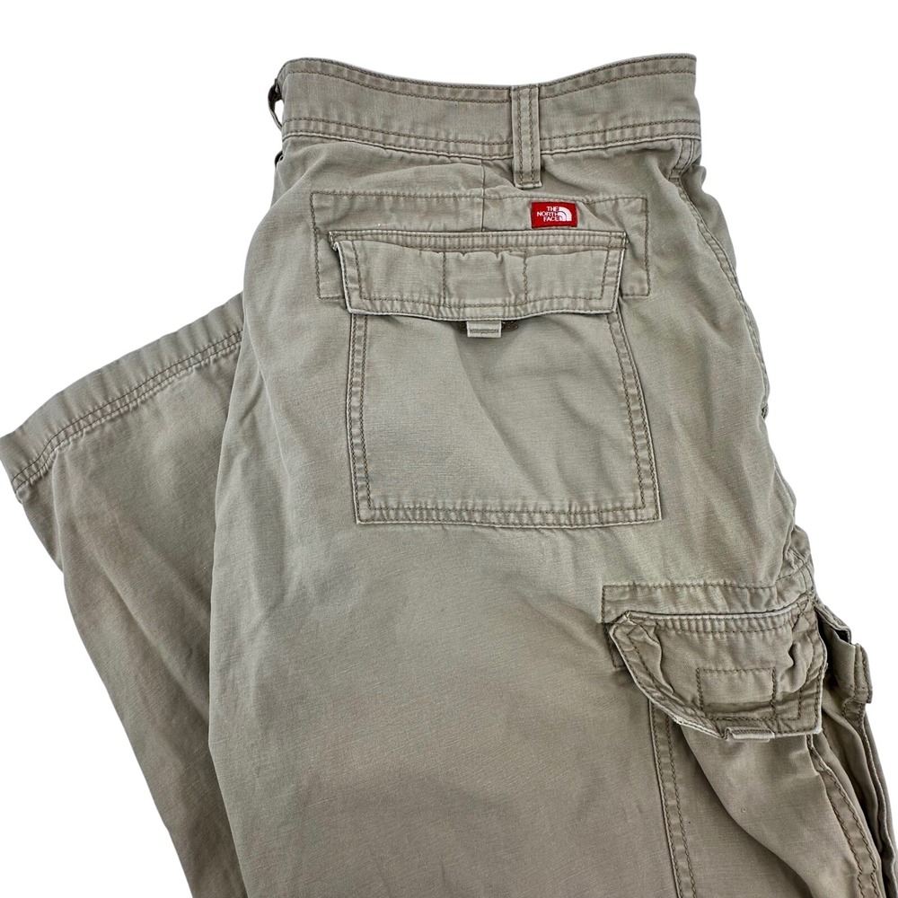 The North Face Mens Cargo Pants‎ Khaki Tan Cotton Twill Outdoor Utility Sz 38x30